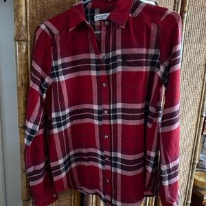 Abercrombie Kids Red and Black Plaid Button Down Shirt